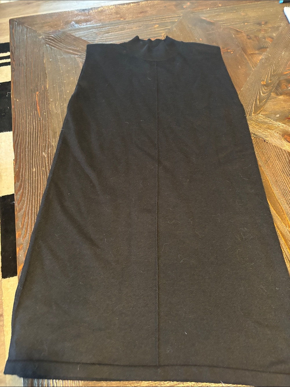 Skies Are Blue Black Mini Straight Knit Dress